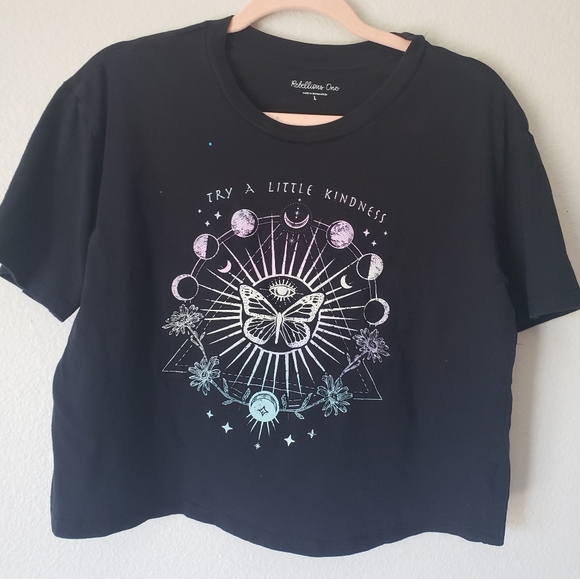Black ⚫ Moon Stars Crop Top - Picture 4 of 14